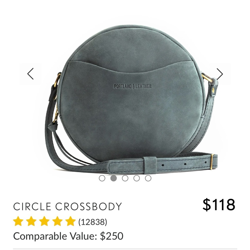 Portland Leather Circle Crossbody Bag - Gray
